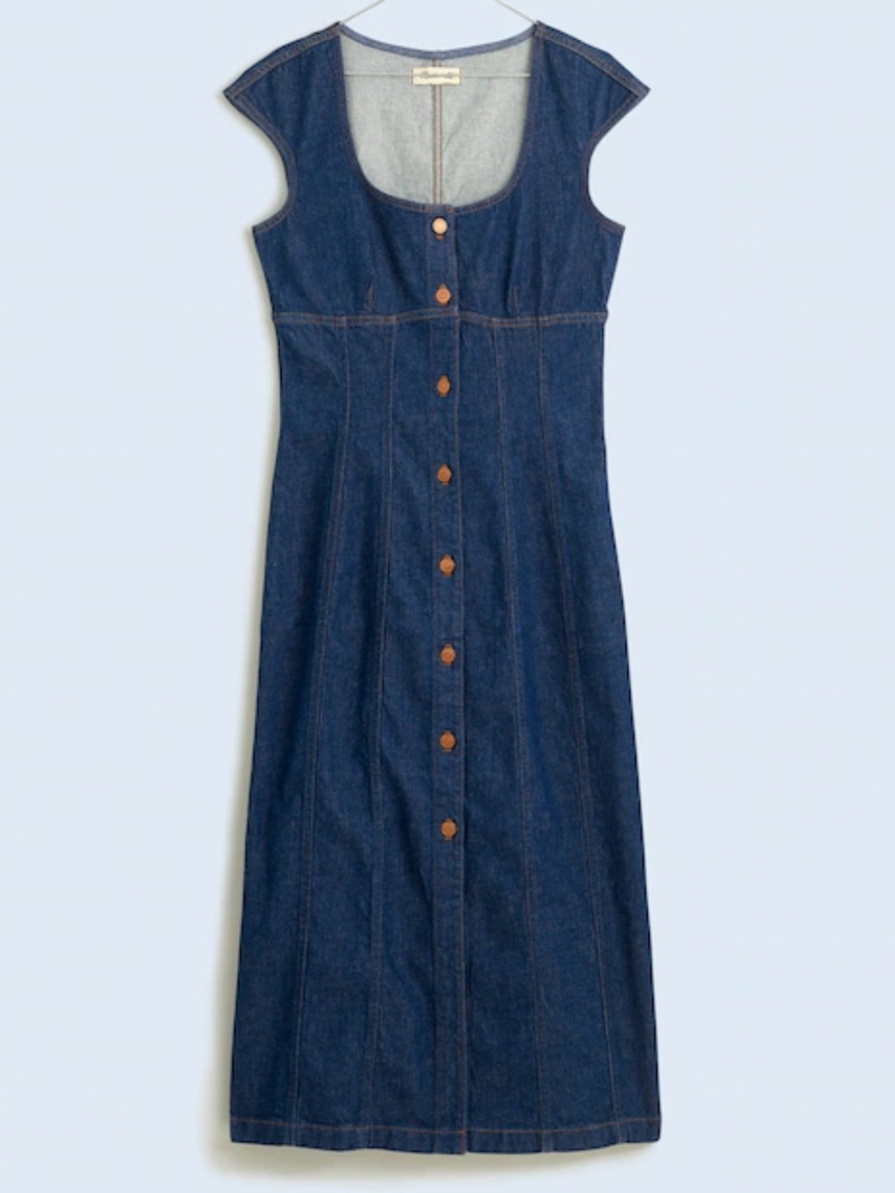 Madewell Denim Square-Neck Midi Dress in
Benton Wash NWOT